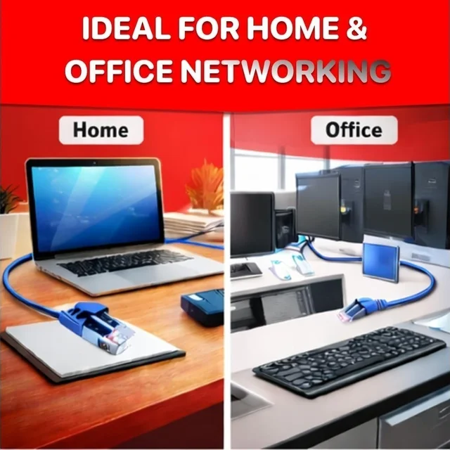 VEV itick UTP Cat.6 Ethernet Cable 20M High Speed LAN Cable | RJ45 Network Cable Wires For Router, PC, Smart TV, Laptop (BLUE) - 20M