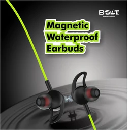 BOLTE BNB-04 Wireless/Bluetooth Neckband Shark Series, Wireless Headset, Magnetic Earbuds with MIC (Black)