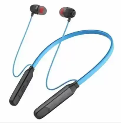 Tigotech Bullet 9 upto 55 hours Playtime with Type C charger | 10mm driver Bluetooth headset (Blue)