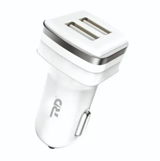 RD 3A Max Output Dual USB Car Charger With Micro USB | Adapter Compatible with Most Cars & Cellular Phones (WHITE)