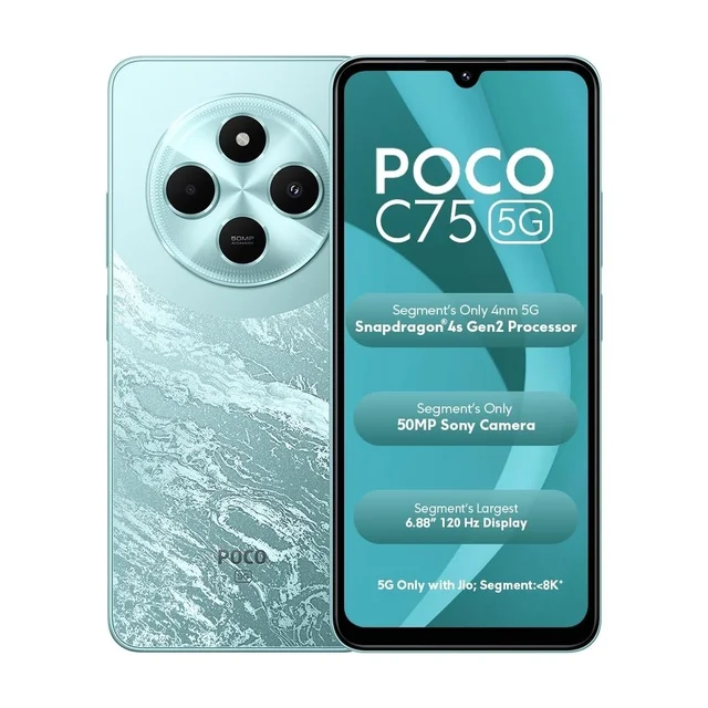 POCO Smart Phone C75 5G (Green, 128 GB) (4 GB RAM) - 4 GB, 128 GB