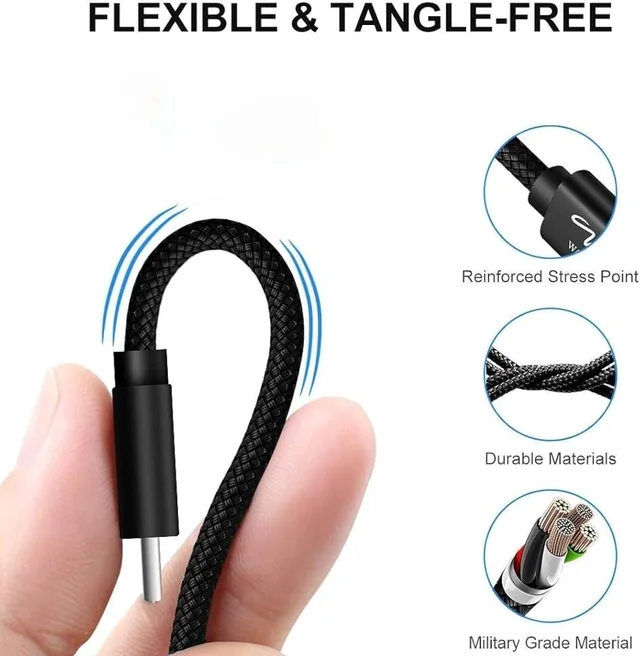 LEBON Lebon M-2 | 75w Type-C Data Cable 2 Mtr | Metal Cable Charger Cable | Fast Charging USB Type-C Cable | Compatible For Smart Phone | Fast Charging Sync Cable