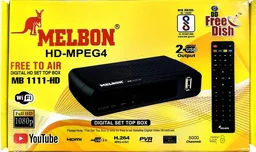 MELBON MB 1111-HD Digital HD Set Top Box Free Dish Unlimited Entertainment | Free to Air | Full HD 1080P | HDMI Connectivity | 5000 Channels | (Black)