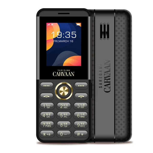 CARVAAN SAREGAMA Hindi (Don M12) Keypad Mobile Phone - 1000 Pre-Loaded Hindi Songs (Black)