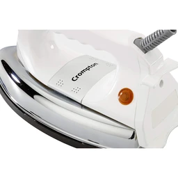 Crompton ACGEI-Rhino 1000-Watt Heavy weight Dry Iron with Non Stick Teflon Coating (White & Silver)