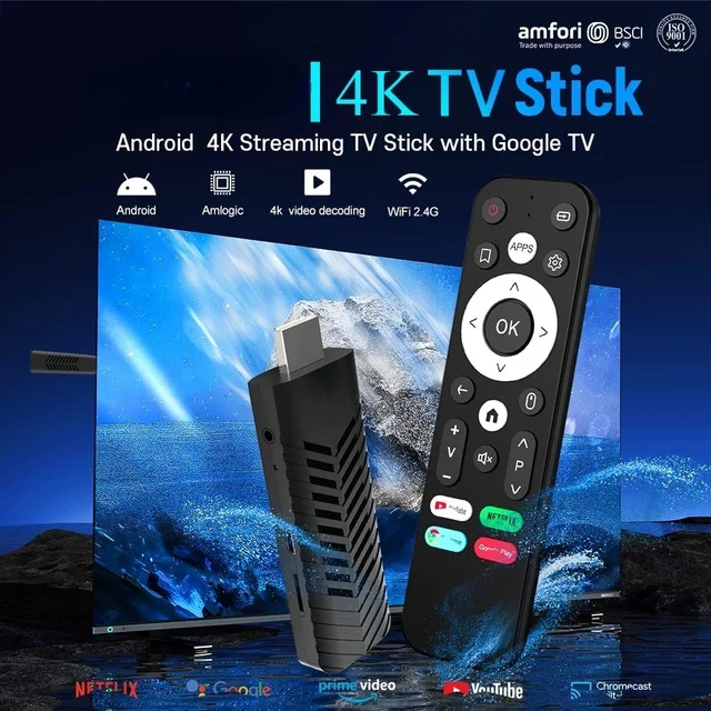 i96 D10 Android 14V Stick | Fire TV Stick 4K Ultra HD 8GB + 128GB Storage (Black)