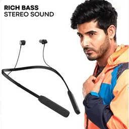 VNV Zen Link Wireless Neck Band Magnetic Stereo Earbunds | 40 Hrs Play Time | With Type-C Charging (BLACK)