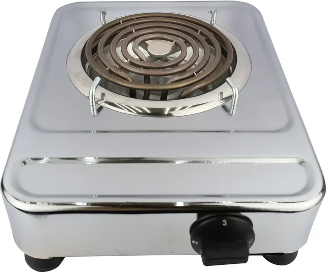 KINGSTON Kingston 2000W | Single Burner Electric G-Coil Hot Plate Portable Stainless Steel Cooking Stove Electric Cooking Heater (SILVER)