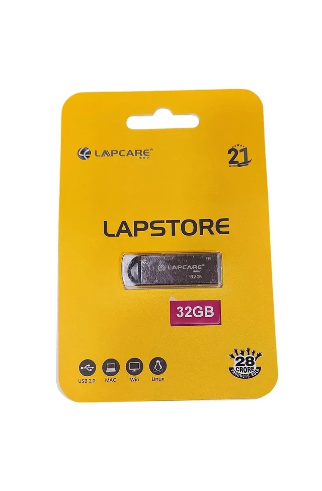 LAPCARE Lapcare Lapstore (LP32GBPD) 32GB Pen Drive USB 2.0 interface | Upto 100Mbps Speed | Keyring Design | Metal build | Lightweight - 32GB