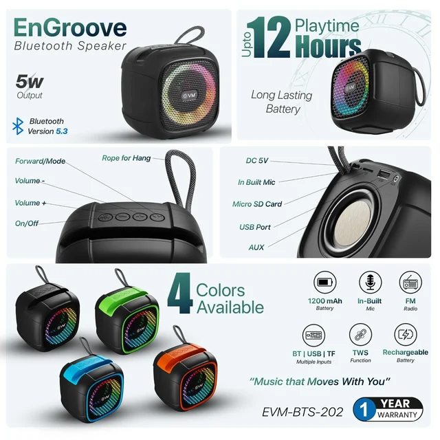 EVM Engroove BTS-202 Bluetooth Speaker (BTS-202)