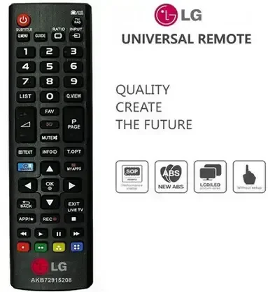 VEV LG Remote Control Compatible For LG TV AKB72915208 Smart LED TV (Black)