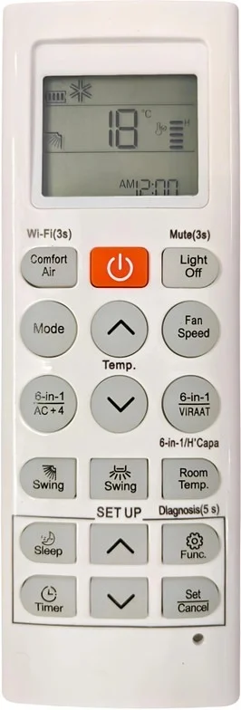 VEV LG Split AC Remote Compatible For LG AC (WHITE)