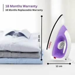 Fabiano Oasis Dry Iron 1100 Watt Light Weight Dry Iron (Purple)