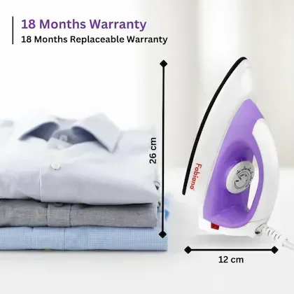 Fabiano Oasis Dry Iron 1100 Watt Light Weight Dry Iron (Purple)