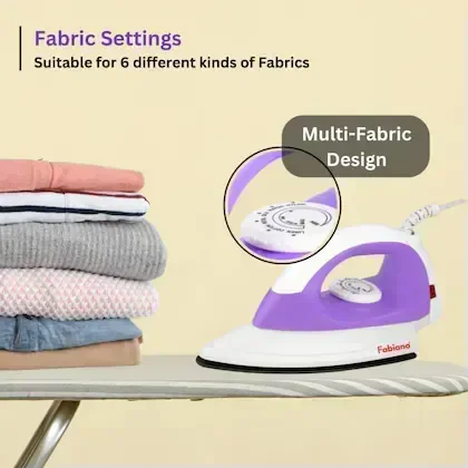 Fabiano Oasis Dry Iron 1100 Watt Light Weight Dry Iron (Purple)