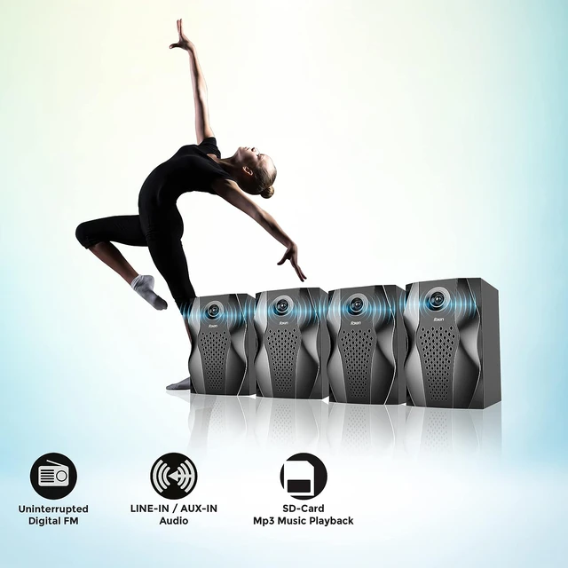 Foxin FMS 5450 Bluetooth 95Watt 4.1 Channel Home Theater | with FM/USB/AUX/USB/SD/TV Support (Black)
