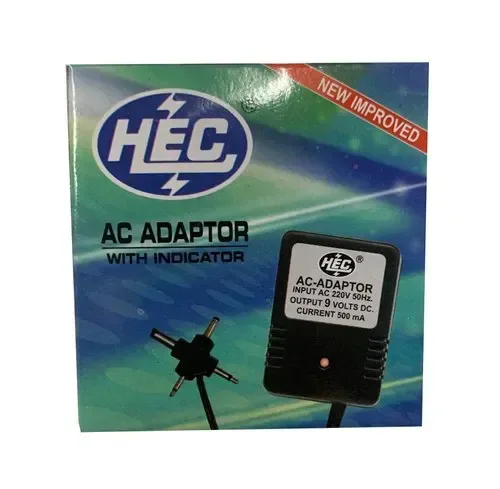 HEC 4 Pin Plug with Reverse Socket | 4.5V | AC Power Adapter (Black)