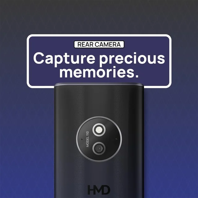 HMD 110 Keypad Phone with Built-in Scan & Pay UPI App, Rear Camera, Long-Lasting Battery, Wireless FM Radio (Black)