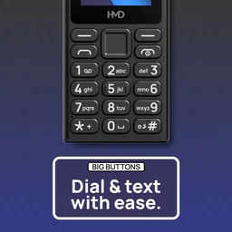 HMD 110 Keypad Phone with Built-in Scan & Pay UPI App, Rear Camera, Long-Lasting Battery, Wireless FM Radio (Black)