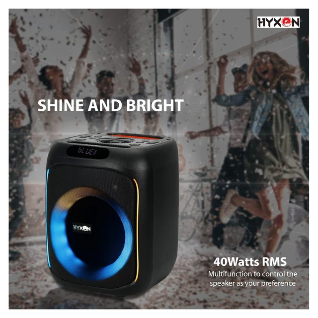 HYXON HK3 Party Speaker Bluetooth, USB, FM Radio, TF Card, Aux in, Microphone (Black)