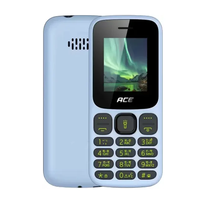itel ACE 3 SHINE Keypad Mobile Phone | 4.5cm Bright Display | 1000mAh Battery | Wireless FM with Recording (BLACK) - City Blue