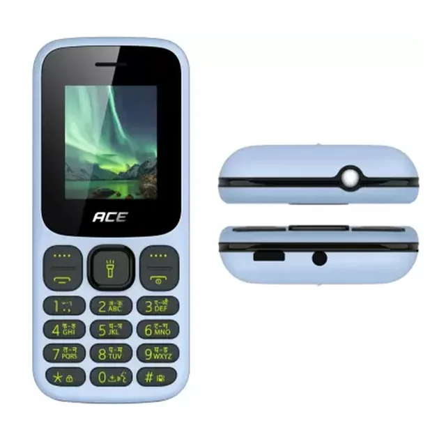 itel ACE 3 SHINE Keypad Mobile Phone | 4.5cm Bright Display | 1000mAh Battery | Wireless FM with Recording (BLACK) - City Blue