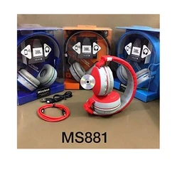 Vev VEV JBL MS-881A Wireless Headphone with Mic | Full Dolby Sound (RED)