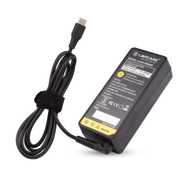 Lapcare Laptop Adapter 65W Type-C Type (Black)