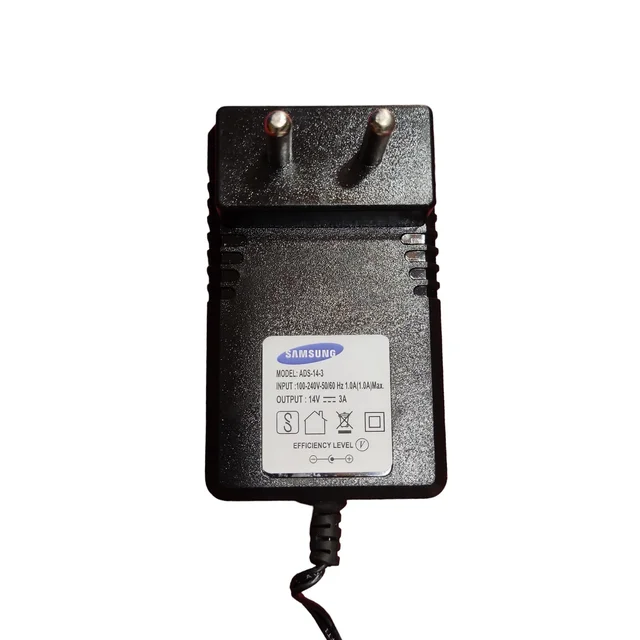 VEV LG 2 Pin Adapter Power Supply 19V 1.7A 32W Compatible for LG & Samsung LED LCD Monitors (Black) - 14V-3A
