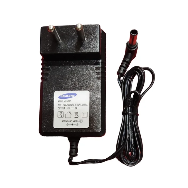 VEV LG 2 Pin Adapter Power Supply 19V 1.7A 32W Compatible for LG & Samsung LED LCD Monitors (Black) - 14V-3A
