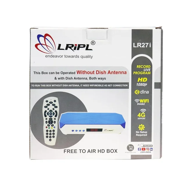 Lripl LRIPL LR27I Set Top Box MPEG-4 Setup Box Free Dish with Wi-Fi Inbluit Function for Watch YouTube/Free to Air Channel