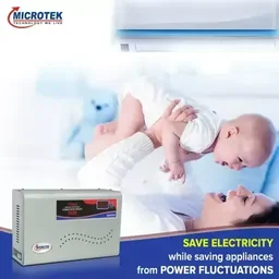 Microtek Pearl EMR4090 Automatic Voltage Stabilizer For AC Up To 1.5 Ton | 90V-300V (White)