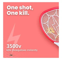 NIPPO GUARD Rechargeable Mosquito Bat | Instantly Kills Mosquitos & Other Small Flying Insects (Red)