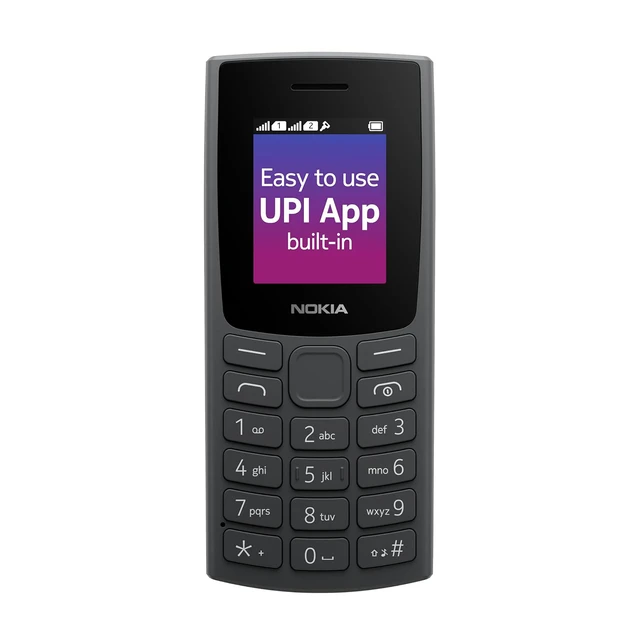 Nokia Nokia 106 Single Sim, Keypad Phone with Built-in UPI Payments App, Long-Lasting Battery, Wireless FM Radio & MP3 Player, and MicroSD Card Slot (Charcoal)