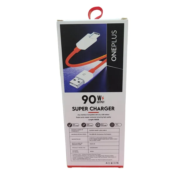 VEV ONEPLUS Data Cable Fast Charging | Type-C | 90W Output | Super Charger (White)