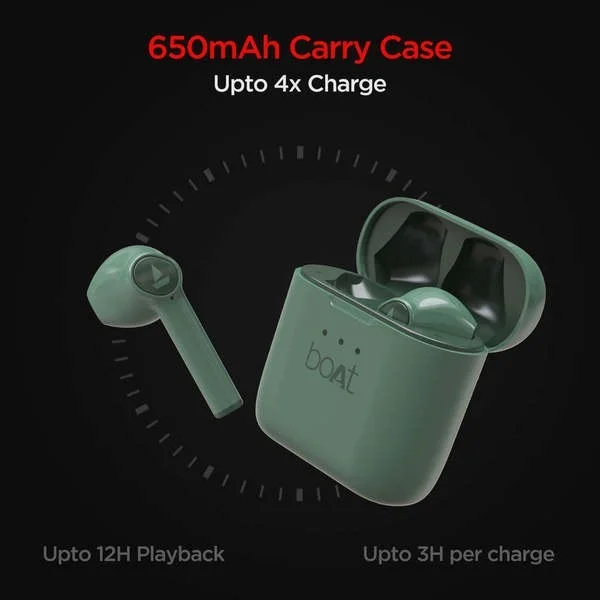 Boat boat AIRDOPES 138 Wireless Earphones (Viper Green) - Highland