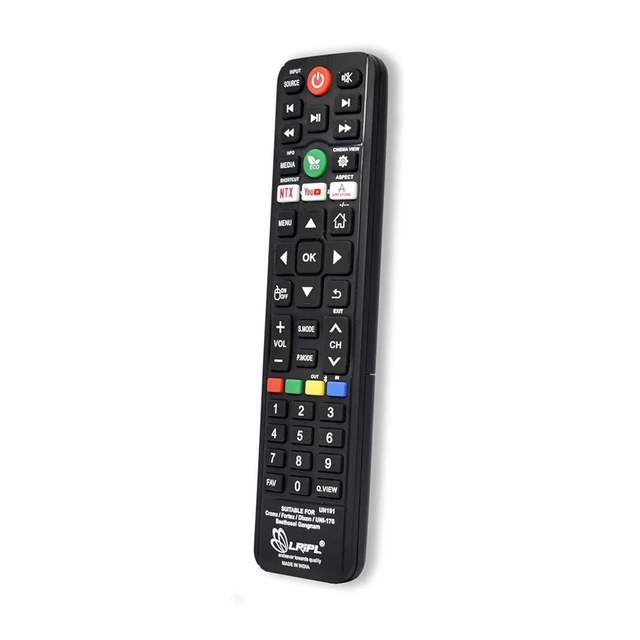 Lripl LRIPL Compatible Remote for Orpel TV/Croma TV/Dixon Remote/Fortex Tv Remote/Beethosol Smart tv Remote/Gangnam Street tv Remote with Netflix YouTube Key (Black)
