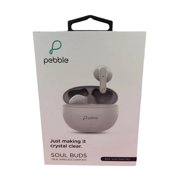 Pebble SOUL BUDS True Wireless Earpods | ENC with Dual Mic | Just making it crystal clear (White) - White