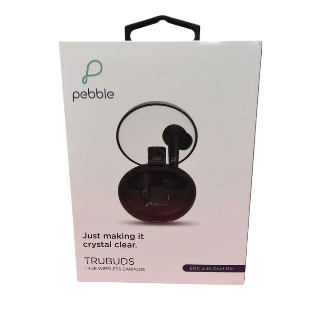 Pebble TRUBUDS True Wireless Earpods | ENC with Dual Mic | Just making it crystal clear (Black) - Black