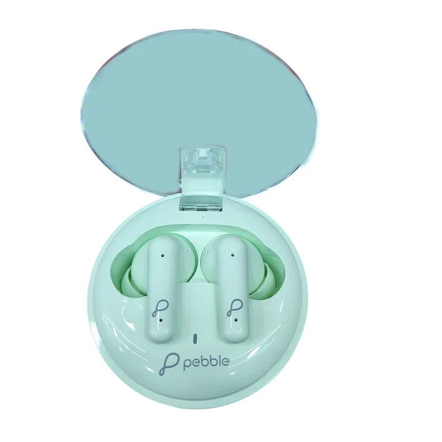 Pebble TRUBUDS True Wireless Earpods | ENC with Dual Mic | Just making it crystal clear (Mint Green) - Mint Green