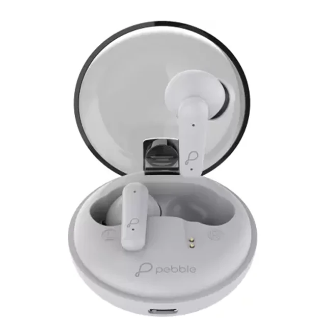 Pebble TRUBUDS True Wireless Earpods | ENC with Dual Mic | Just making it crystal clear (Gray) - Gray