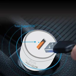 Portronics 3 amp Turbo Car Charger with USB Cable (White)