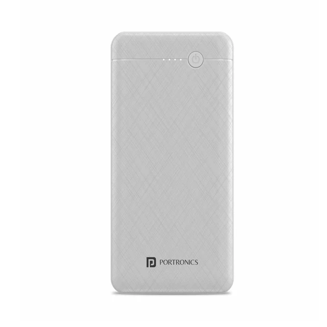 Portronics Power Brick II 20K 20000 mAh,2.4A 12w Slim Power Bank with Dual USB Output Port for iPhone, Android & Other Devices.(White)