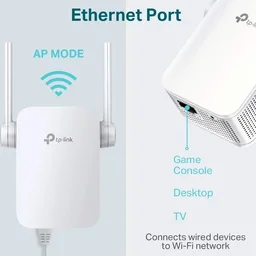 TP-LINK TP-Link TL-WA855RE N300 Mbps Single Band Universal Wireless Range Extender, Broadband/WiFi Extender with 1 Ethernet Port and 2 External Antennas, Plug and... WiFi Range Extender (White, Single Band) - White