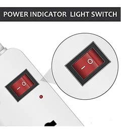 Shreyam SE-178 4 Way Extension | Switch With Indicator | 5 Meter Length (White)