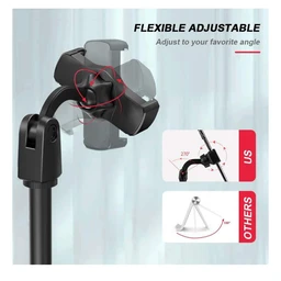 Universal Mobile Stand for Table with Adjustable Height | 360 Degree Rotation Mobile Holder for Table & Bed Compatible with All Smartphones (Black)