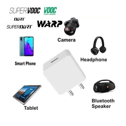 VEV Vivo 85W Super V00C Power Adapter Super Fast Charger Compatible for Vivo (White)