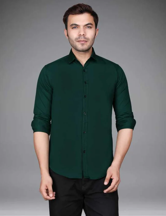 Men Regular Fit Solid Cut Away Collar Casual Shirt (SD-SH-BG)