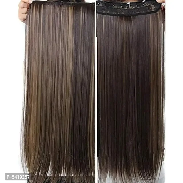 5 Clips Golden Highlighter Straight Hair Extension /