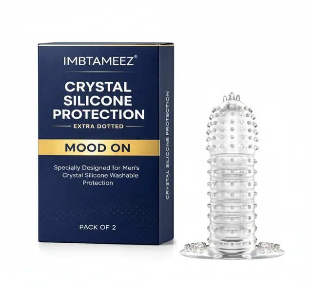 Imbtameez™ Crystal Silicone Protection Extra Dotted – Premium Silicone | Pack of 2